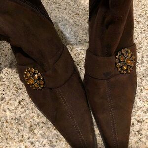 Knee High Faux Suede Boots Size 6